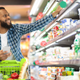 man shopping for groceries